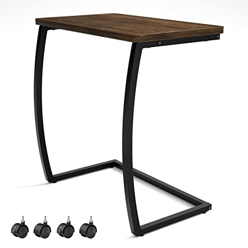 SRIWATANA SRIWATANA C-Shaped Side Table with Wheels