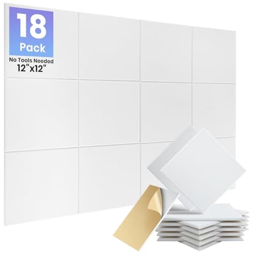 Focusound Focusound Self-Adhesive Acoustic Panels (18-pack, 12 × 12 × 0.4 in)