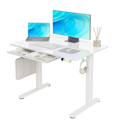 Claiks Claiks 40 x 24in Glass Standing Desk with Drawers