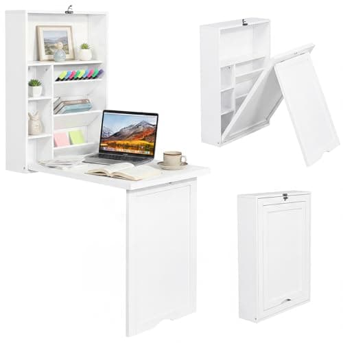 Tangkula Fold-Out Wall-Mounted Desk