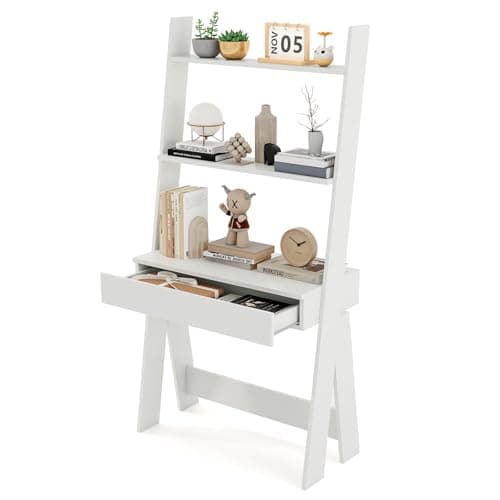Giantex 3-Tier Ladder Desk with Drawer