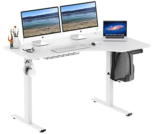 SHW SHW 55-Inch Electric Height Adjustable L-Shaped Standing Desk