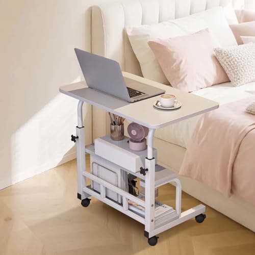 FinerFurnis FinerFurnis Rolling Desk with 3-Tier Shelves