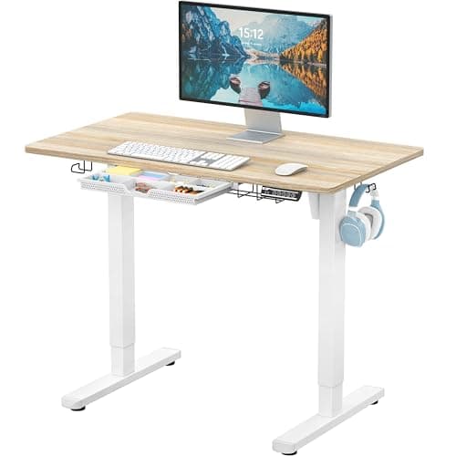 SHW SHW 40in Electric Standing Desk with Drawer