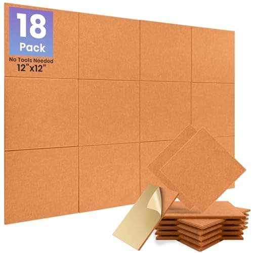 Focusound Focusound Self-Adhesive Acoustic Panels (18-pack, 12 × 12 × 0.4 in)