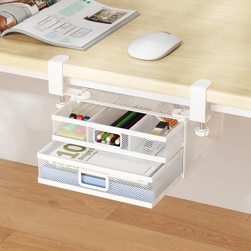 ROLIZOE 2-Drawer Clamp-On Under-Desk Organizer