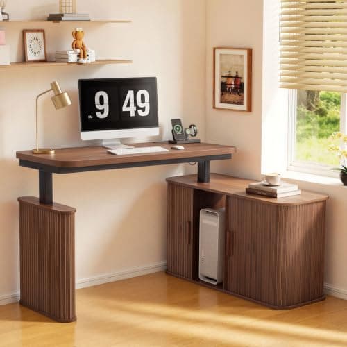 Henstatech Henstatech 47in L-Shaped Electric Standing Desk with Storage