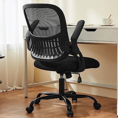 Sweetcrispy Mid-Back Mesh Task Chair with Flip-Up Arms