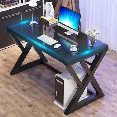 BINGTOO BINGTOO Glass Top Computer Desk (55in)